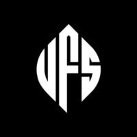 UFS circle letter logo design with circle and ellipse shape. UFS ellipse letters with typographic style. The three initials form a circle logo. UFS Circle Emblem Abstract Monogram Letter Mark Vector. vector