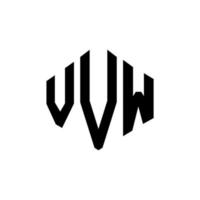 Diseño de logotipo de letra vvw con forma de polígono. vvw polígono y diseño de logotipo en forma de cubo. vvw hexágono vector logo plantilla colores blanco y negro. vvw monograma, logotipo comercial e inmobiliario.