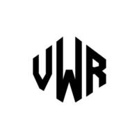 VWR letter logo design with polygon shape. VWR polygon and cube shape logo design. VWR hexagon vector logo template white and black colors. VWR monogram, business and real estate logo.