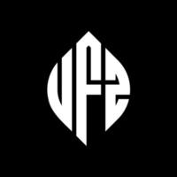 UFZ circle letter logo design with circle and ellipse shape. UFZ ellipse letters with typographic style. The three initials form a circle logo. UFZ Circle Emblem Abstract Monogram Letter Mark Vector. vector