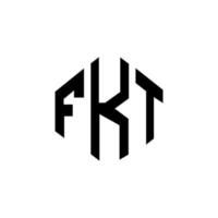 FKT letter logo design with polygon shape. FKT polygon and cube shape logo design. FKT hexagon vector logo template white and black colors. FKT monogram, business and real estate logo.