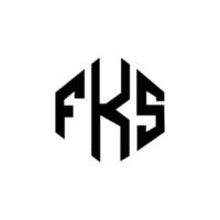 FKS letter logo design with polygon shape. FKS polygon and cube shape logo design. FKS hexagon vector logo template white and black colors. FKS monogram, business and real estate logo.