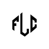 diseño de logotipo de letra flc con forma de polígono. diseño de logotipo en forma de cubo y polígono flc. flc hexágono vector logo plantilla colores blanco y negro. monograma flc, logotipo comercial y inmobiliario.
