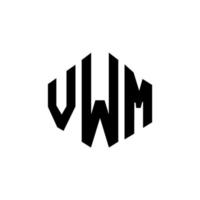 diseño de logotipo de letra vwm con forma de polígono. vwm polígono y diseño de logotipo en forma de cubo. vwm hexagon vector logo plantilla colores blanco y negro. Monograma vwm, logotipo comercial y inmobiliario.