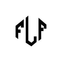 diseño de logotipo de letra flf con forma de polígono. diseño de logotipo en forma de cubo y polígono flf. flf hexágono vector logo plantilla colores blanco y negro. monograma flf, logotipo comercial e inmobiliario.