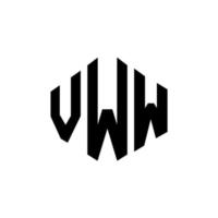 VWW letter logo design with polygon shape. VWW polygon and cube shape logo design. VWW hexagon vector logo template white and black colors. VWW monogram, business and real estate logo.