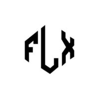 FLX letter logo design with polygon shape. FLX polygon and cube shape logo design. FLX hexagon vector logo template white and black colors. FLX monogram, business and real estate logo.