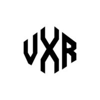 VXR letter logo design with polygon shape. VXR polygon and cube shape logo design. VXR hexagon vector logo template white and black colors. VXR monogram, business and real estate logo.
