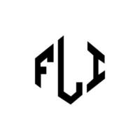 diseño de logotipo de letra fli con forma de polígono. diseño de logotipo en forma de cubo y polígono fli. fli hexágono vector logo plantilla colores blanco y negro. monograma fli, logotipo comercial e inmobiliario.