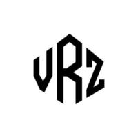 diseño de logotipo de letra vrz con forma de polígono. diseño de logotipo en forma de cubo y polígono vrz. Plantilla de logotipo vectorial hexagonal vrz colores blanco y negro. Monograma vrz, logotipo empresarial y inmobiliario. vector