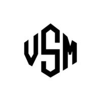 VSM letter logo design with polygon shape. VSM polygon and cube shape logo design. VSM hexagon vector logo template white and black colors. VSM monogram, business and real estate logo.