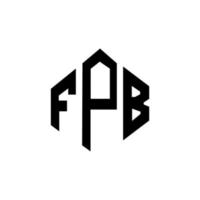 diseño de logotipo de letra fpb con forma de polígono. diseño de logotipo de forma de cubo y polígono fpb. plantilla de logotipo vectorial hexagonal fpb colores blanco y negro. Monograma fpb, logotipo empresarial y inmobiliario. vector