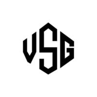 diseño de logotipo de letra vsg con forma de polígono. diseño de logotipo de forma de cubo y polígono vsg. vsg hexágono vector logo plantilla colores blanco y negro. monograma vsg, logotipo comercial e inmobiliario.