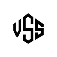 diseño de logotipo de letra vss con forma de polígono. vss polígono y diseño de logotipo en forma de cubo. vss hexágono vector logo plantilla colores blanco y negro. vss monograma, logotipo comercial e inmobiliario.