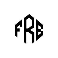 diseño de logotipo de letra frfe con forma de polígono. diseño de logotipo en forma de cubo y polígono frfe. frfe hexágono vector logo plantilla colores blanco y negro. monograma frfe, logotipo empresarial y inmobiliario.