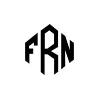 FRN letter logo design with polygon shape. FRN polygon and cube shape logo design. FRN hexagon vector logo template white and black colors. FRN monogram, business and real estate logo.