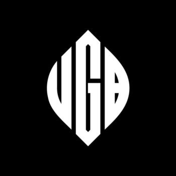 diseño de logotipo de letra de círculo ugb con forma de círculo y elipse. letras elipses ugb con estilo tipográfico. las tres iniciales forman un logo circular. vector de marca de letra de monograma abstracto del emblema del círculo ugb.