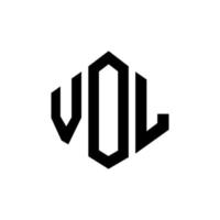 diseño de logotipo de letra vol con forma de polígono. vol polígono y diseño de logotipo en forma de cubo. vol hexágono vector logo plantilla colores blanco y negro. vol monograma, logotipo comercial e inmobiliario.