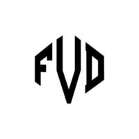 diseño de logotipo de letra fvd con forma de polígono. diseño de logotipo en forma de cubo y polígono fvd. Plantilla de logotipo vectorial hexagonal fvd colores blanco y negro. Monograma fvd, logotipo comercial e inmobiliario. vector