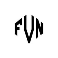 diseño de logotipo de letra fvn con forma de polígono. diseño de logotipo en forma de cubo y polígono fvn. fvn hexagon vector logo plantilla colores blanco y negro. Monograma fvn, logotipo comercial e inmobiliario.