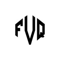 FVQ letter logo design with polygon shape. FVQ polygon and cube shape logo design. FVQ hexagon vector logo template white and black colors. FVQ monogram, business and real estate logo.