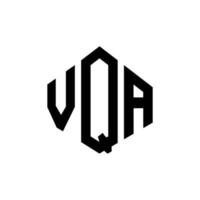 VQA letter logo design with polygon shape. VQA polygon and cube shape logo design. VQA hexagon vector logo template white and black colors. VQA monogram, business and real estate logo.