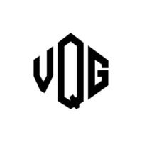 VQG letter logo design with polygon shape. VQG polygon and cube shape logo design. VQG hexagon vector logo template white and black colors. VQG monogram, business and real estate logo.