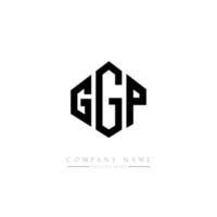 diseño de logotipo de letra ggp con forma de polígono. diseño de logotipo de forma de cubo y polígono ggp. Plantilla de logotipo vectorial hexagonal ggp colores blanco y negro. monograma ggp, logotipo empresarial y inmobiliario. vector