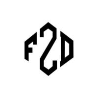 FZD letter logo design with polygon shape. FZD polygon and cube shape logo design. FZD hexagon vector logo template white and black colors. FZD monogram, business and real estate logo.