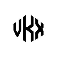 Diseño de logotipo de letra vkx con forma de polígono. diseño de logotipo en forma de cubo y polígono vkx. Plantilla de logotipo vectorial hexagonal vkx colores blanco y negro. Monograma vkx, logotipo comercial e inmobiliario. vector