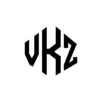 VKZ letter logo design with polygon shape. VKZ polygon and cube shape logo design. VKZ hexagon vector logo template white and black colors. VKZ monogram, business and real estate logo.