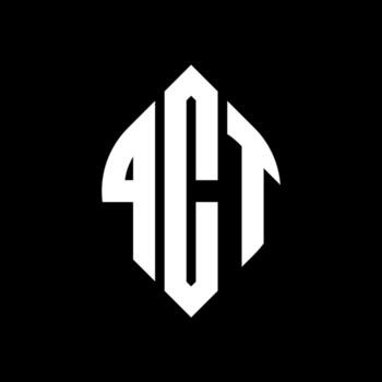 QCT circle letter logo design with circle and ellipse shape. QCT ellipse letters with typographic style. The three initials form a circle logo. QCT Circle Emblem Abstract Monogram Letter Mark Vector. vector