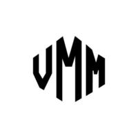 diseño de logotipo de letra vmm con forma de polígono. diseño de logotipo en forma de cubo y polígono vmm. plantilla de logotipo vectorial hexagonal vmm colores blanco y negro. Monograma vmm, logotipo comercial e inmobiliario. vector