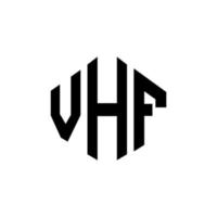 diseño de logotipo de letra vhf con forma de polígono. diseño de logotipo en forma de cubo y polígono vhf. plantilla de logotipo vectorial hexagonal vhf colores blanco y negro. monograma vhf, logotipo comercial e inmobiliario. vector