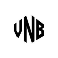 diseño de logotipo de letra vnb con forma de polígono. diseño de logotipo en forma de cubo y polígono vnb. vnb hexágono vector logo plantilla colores blanco y negro. Monograma vnb, logotipo empresarial y inmobiliario.