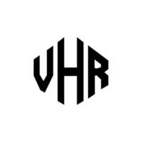 VHR letter logo design with polygon shape. VHR polygon and cube shape logo design. VHR hexagon vector logo template white and black colors. VHR monogram, business and real estate logo.