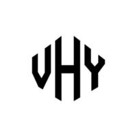 diseño de logotipo de letra vhy con forma de polígono. diseño de logotipo en forma de cubo y polígono. vhy hexágono vector logo plantilla colores blanco y negro. logotipo de vhy monogram, business and real estate.