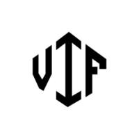 diseño de logotipo de letra vif con forma de polígono. vif polígono y diseño de logotipo en forma de cubo. vif hexágono vector logo plantilla colores blanco y negro. monograma vif, logotipo comercial e inmobiliario.