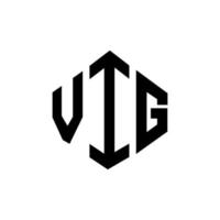 VIG letter logo design with polygon shape. VIG polygon and cube shape logo design. VIG hexagon vector logo template white and black colors. VIG monogram, business and real estate logo.