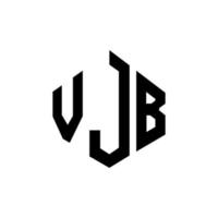 VJB letter logo design with polygon shape. VJB polygon and cube shape logo design. VJB hexagon vector logo template white and black colors. VJB monogram, business and real estate logo.