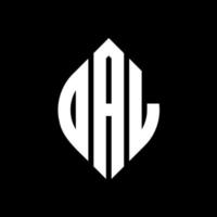 DAL circle letter logo design with circle and ellipse shape. DAL ellipse letters with typographic style. The three initials form a circle logo. DAL Circle Emblem Abstract Monogram Letter Mark Vector. vector