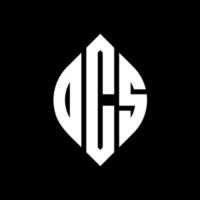 DCS circle letter logo design with circle and ellipse shape. DCS ellipse letters with typographic style. The three initials form a circle logo. DCS Circle Emblem Abstract Monogram Letter Mark Vector. vector