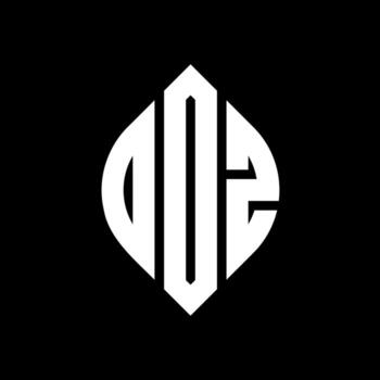DDZ circle letter logo design with circle and ellipse shape. DDZ ellipse letters with typographic style. The three initials form a circle logo. DDZ Circle Emblem Abstract Monogram Letter Mark Vector. vector
