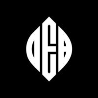 DEB circle letter logo design with circle and ellipse shape. DEB ellipse letters with typographic style. The three initials form a circle logo. DEB Circle Emblem Abstract Monogram Letter Mark Vector. vector