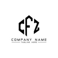 CFZ letter logo design with polygon shape. CFZ polygon and cube shape logo design. CFZ hexagon vector logo template white and black colors. CFZ monogram, business and real estate logo.