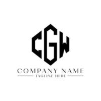 CGW letter logo design with polygon shape. CGW polygon and cube shape logo design. CGW hexagon vector logo template white and black colors. CGW monogram, business and real estate logo.