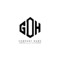 diseño de logotipo de letra gdh con forma de polígono. diseño de logotipo en forma de cubo y polígono gdh. Gdh hexágono vector logo plantilla colores blanco y negro. monograma gdh, logotipo comercial e inmobiliario.