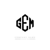 GEM letter logo design with polygon shape. GEM polygon and cube shape logo design. GEM hexagon vector logo template white and black colors. GEM monogram, business and real estate logo.