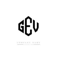 GEV letter logo design with polygon shape. GEV polygon and cube shape logo design. GEV hexagon vector logo template white and black colors. GEV monogram, business and real estate logo.