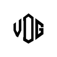 VDG letter logo design with polygon shape. VDG polygon and cube shape logo design. VDG hexagon vector logo template white and black colors. VDG monogram, business and real estate logo.